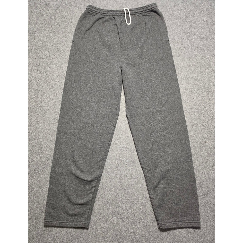 Hanes EcoSmart Mens Gray Fleece Sweatpants Straight Leg Pockets Size Large